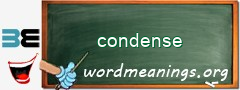 WordMeaning blackboard for condense